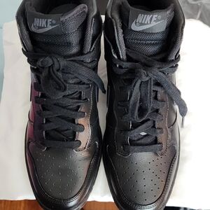 Nike Dunk Ski Hi Hidden Wedge Black Leather Sneakers